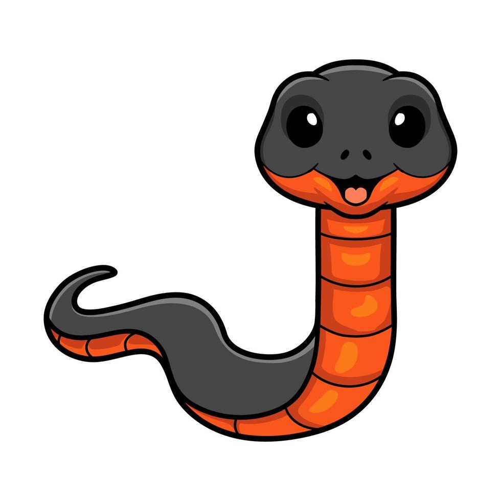 Cute copperbelly water snake cartoon vector