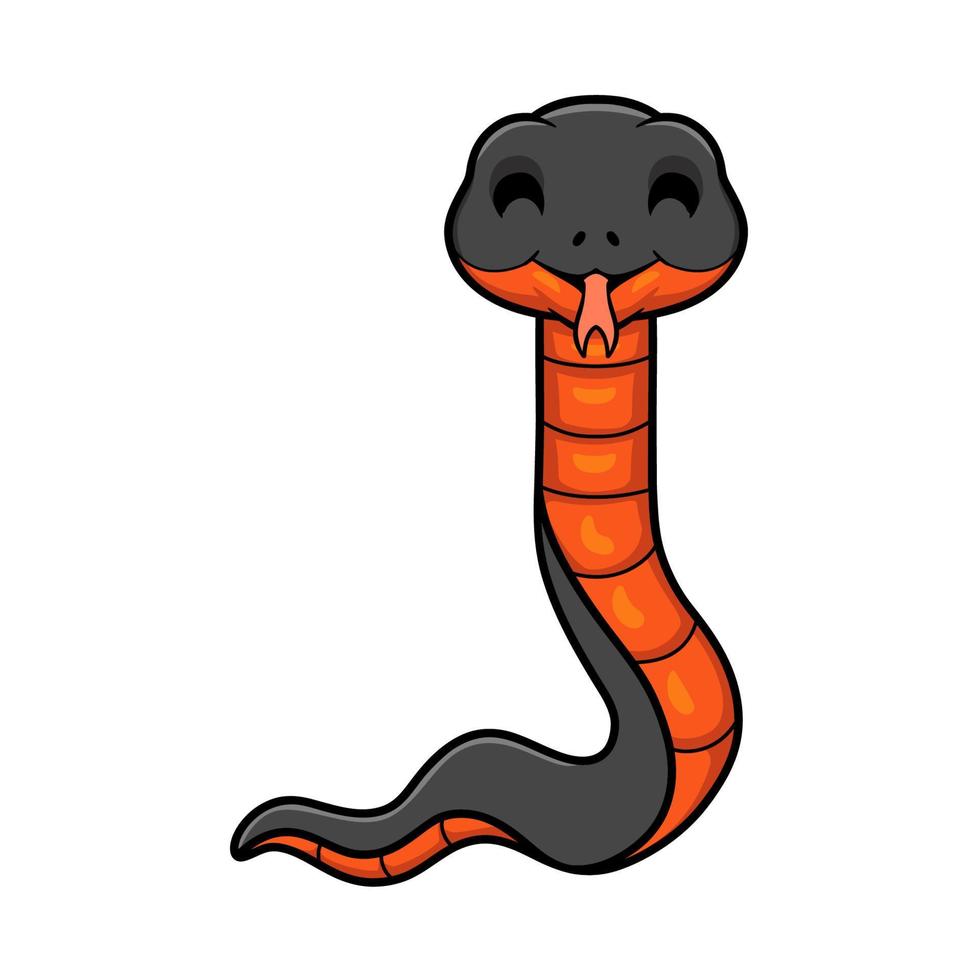 dibujos animados lindo de serpiente de agua de copperbelly vector