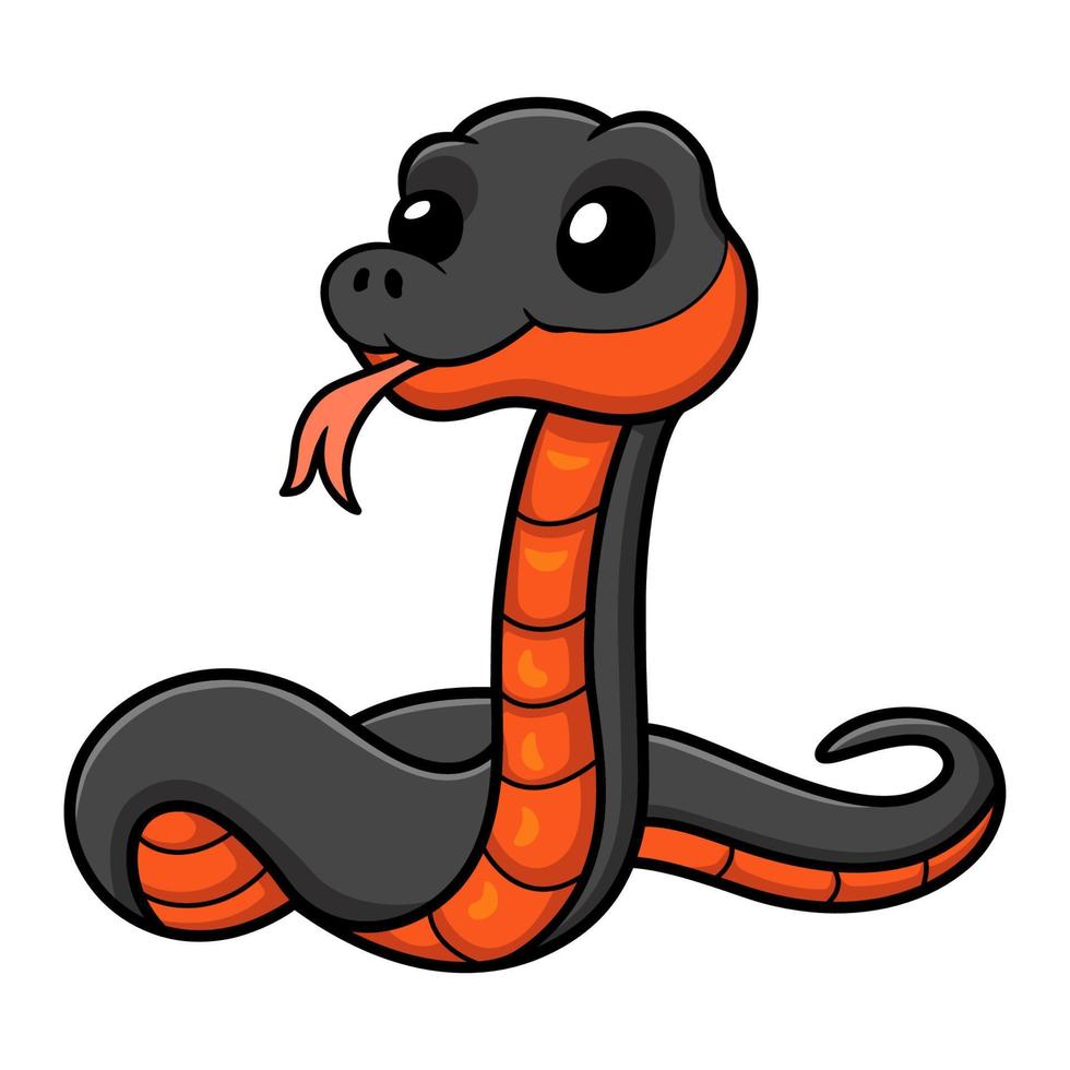 Cute copperbelly water snake cartoon vector