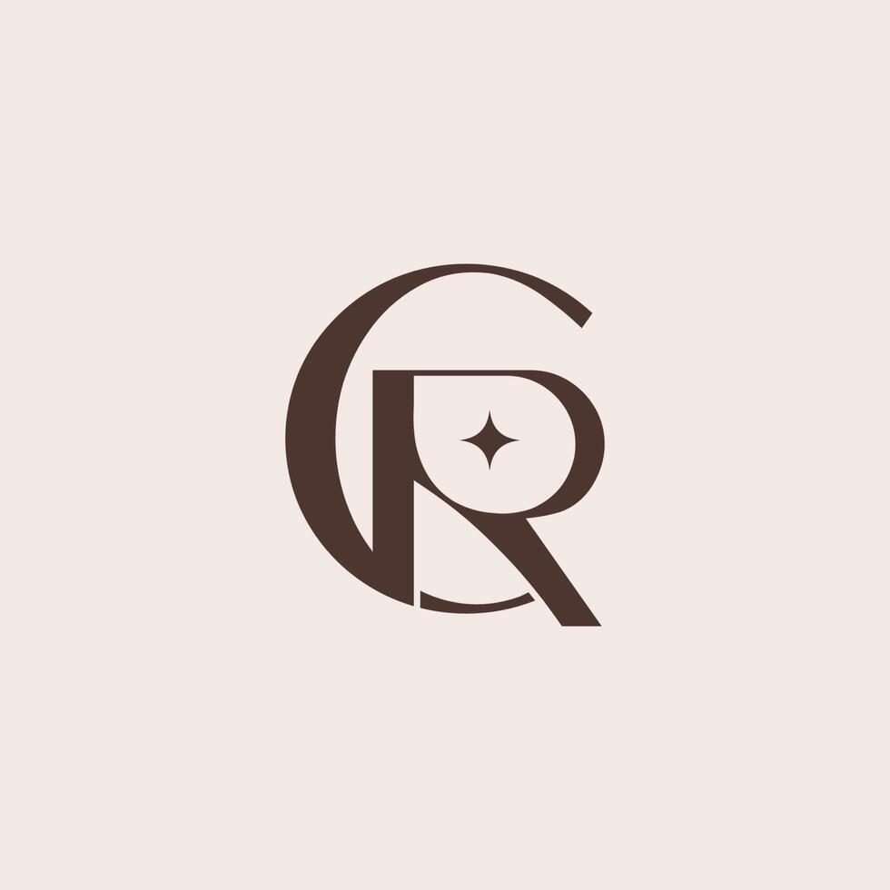 beauty fashion elegant monogram CR or RC vector