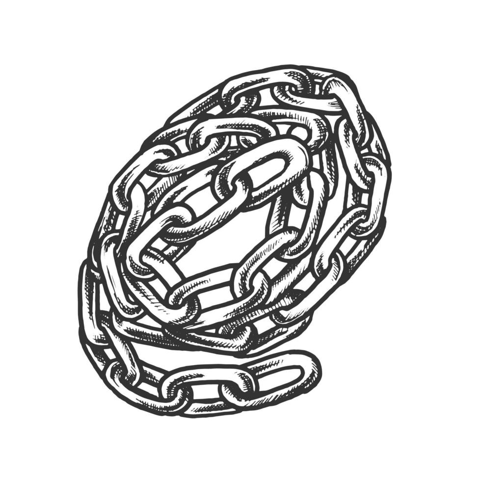 Steel Chain Security Accessory Monochrome Vector