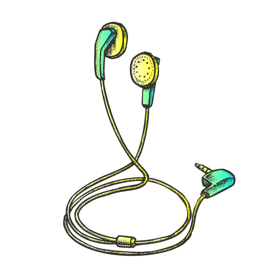 vector de color de gadget digital de auriculares estéreo