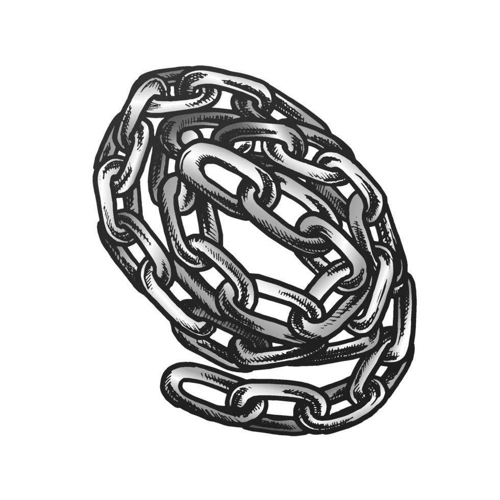 Steel Chain Security Accessory Color Vector