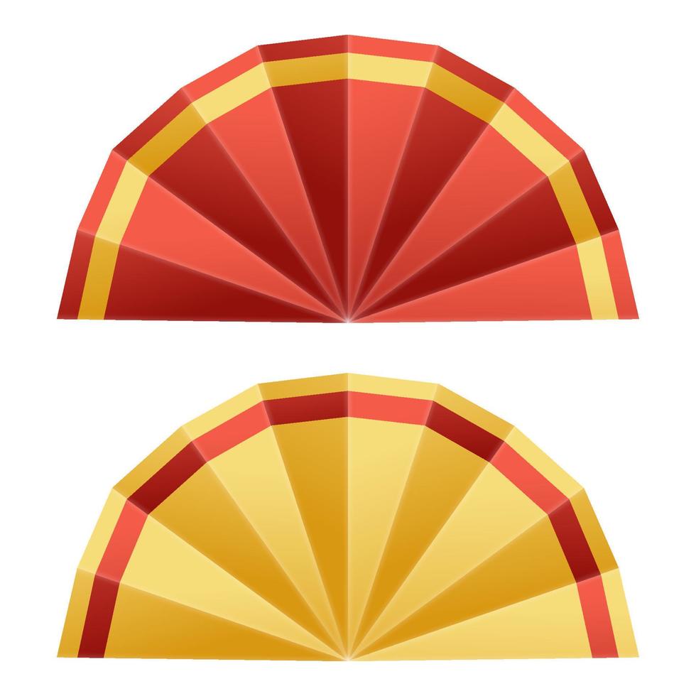 Chinese Paper Fan. 3D illustration of Chinese new year paper  fan. Vector Illustration