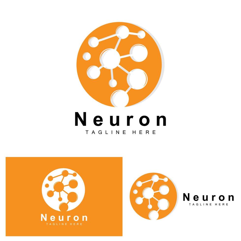 vector de diseño de logotipo de neurona ilustración de células nerviosas marca de salud de adn molecular