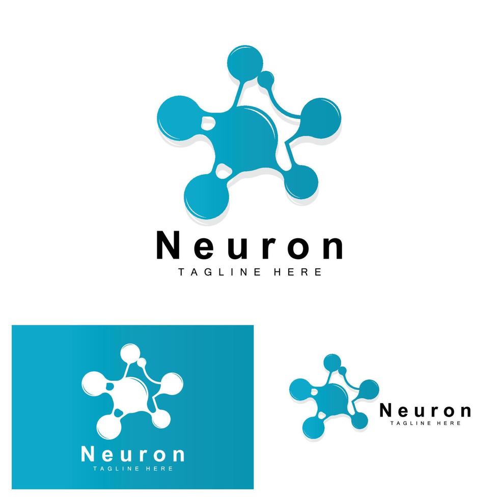 vector de diseño de logotipo de neurona ilustración de células nerviosas marca de salud de adn molecular