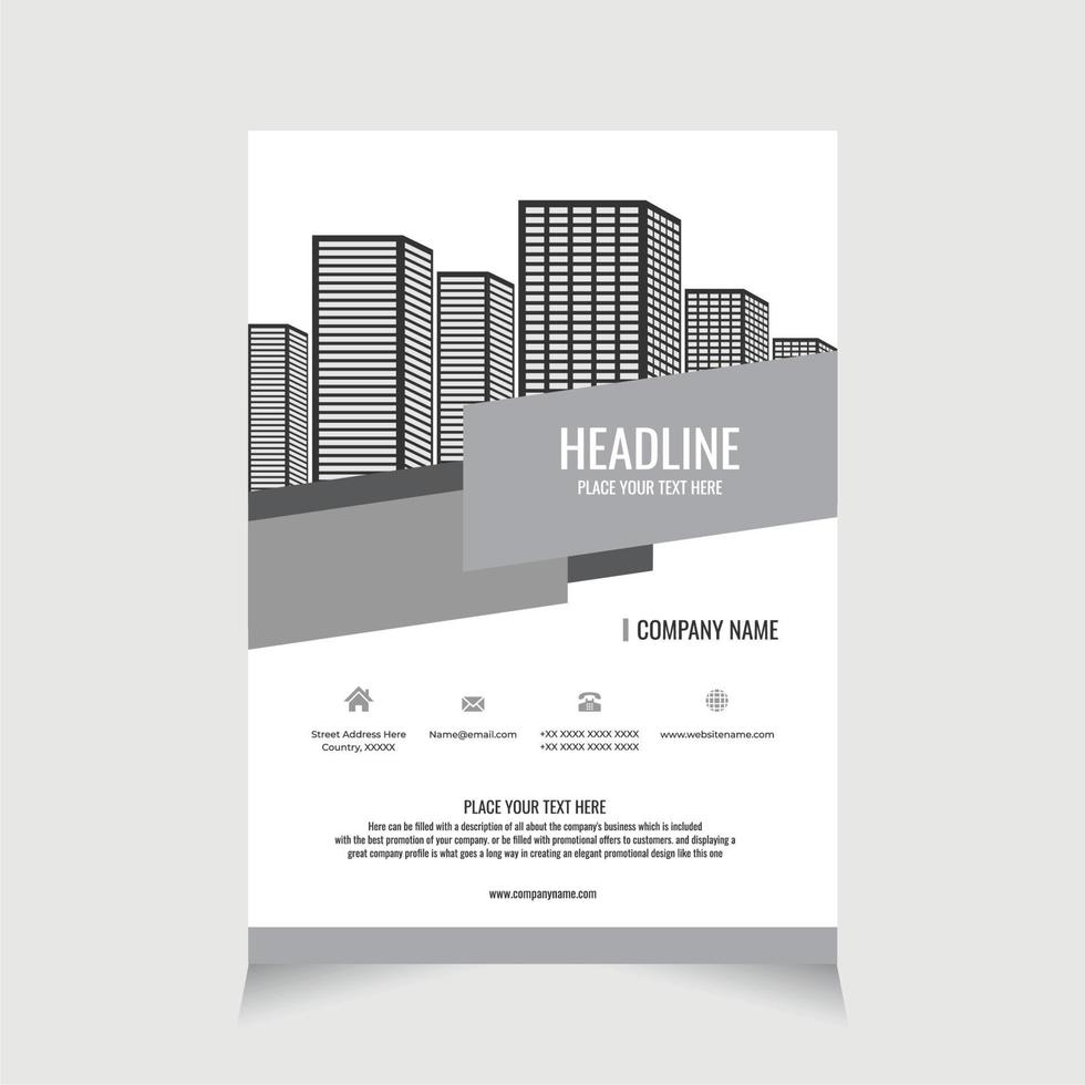 Flyer template corporate for promotion brochure, Corporate Business Flyer brochure poster pamphlet cover design layout background - Real Estate vector