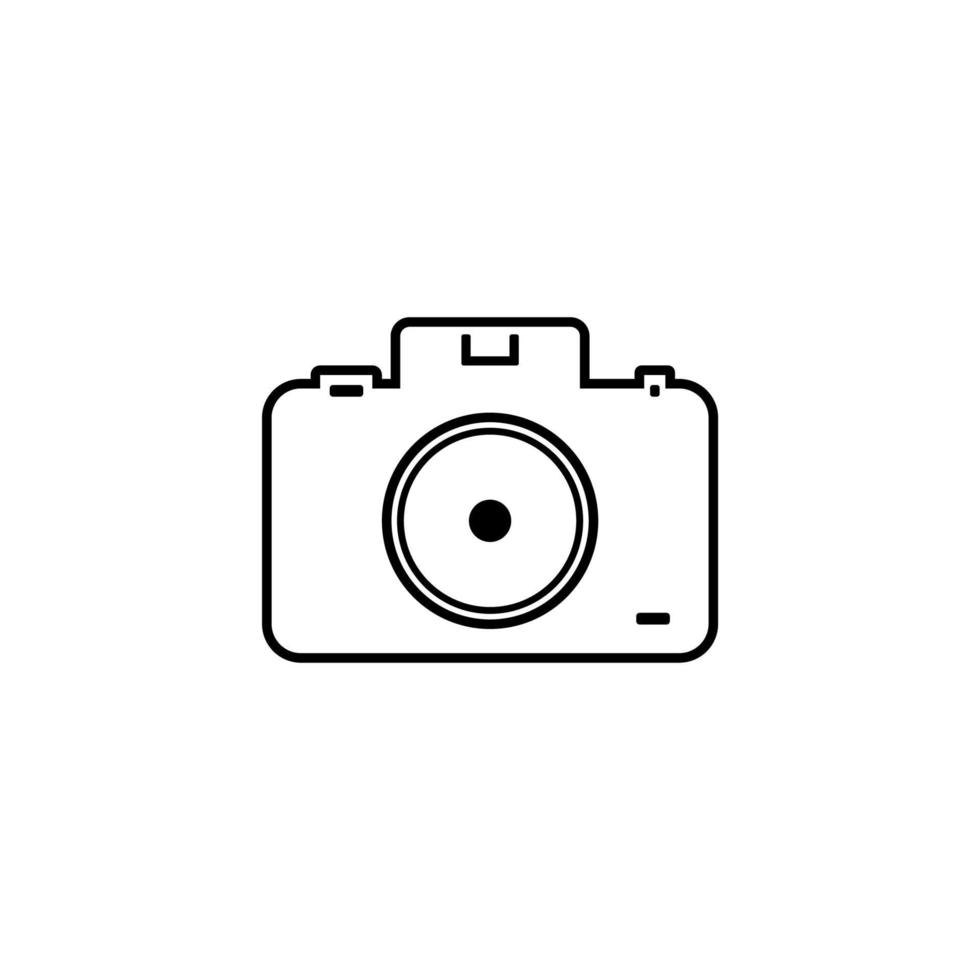Camera icon vector simple black and white
