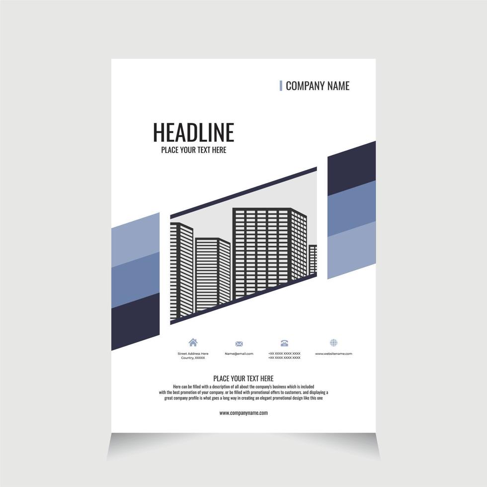 Flyer template corporate for promotion brochure, Corporate Business Flyer brochure poster pamphlet cover design layout background - Real Estate vector