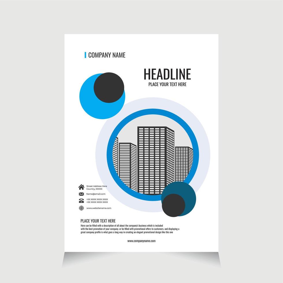 Flyer template corporate for promotion brochure, Corporate Business Flyer brochure poster pamphlet cover design layout background - Real Estate vector