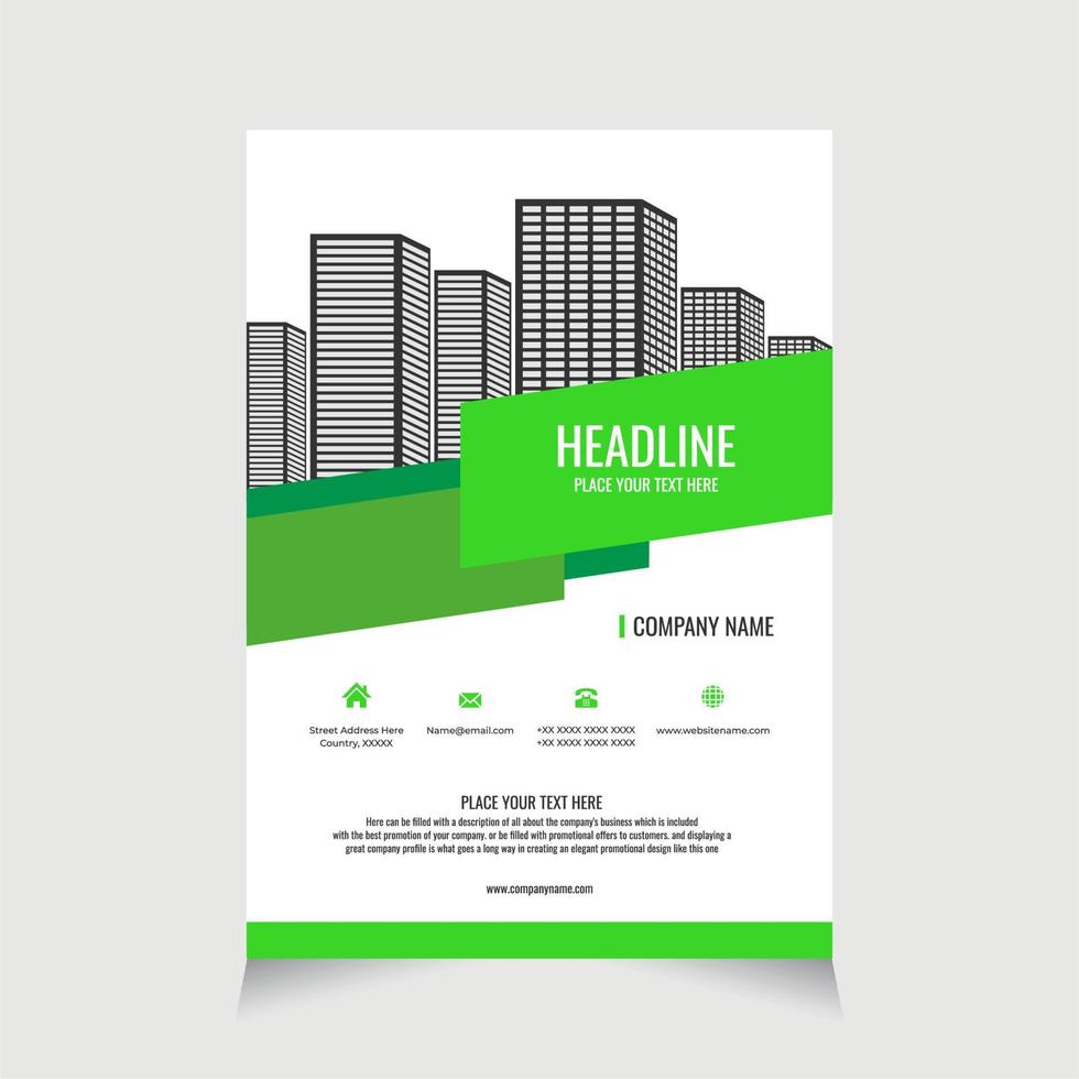 Flyer template corporate for promotion brochure, Corporate Business Flyer brochure poster pamphlet cover design layout background - Real Estate vector