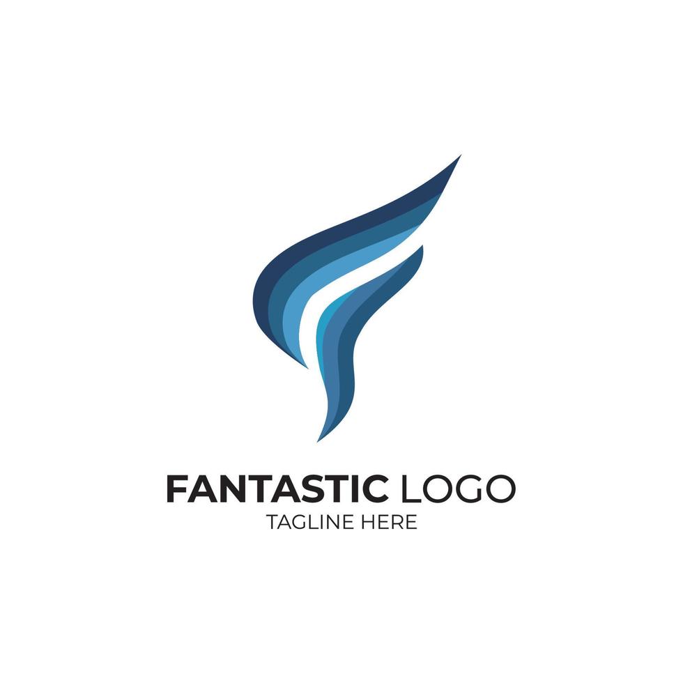 Letter F logo design, F letter logo template vector