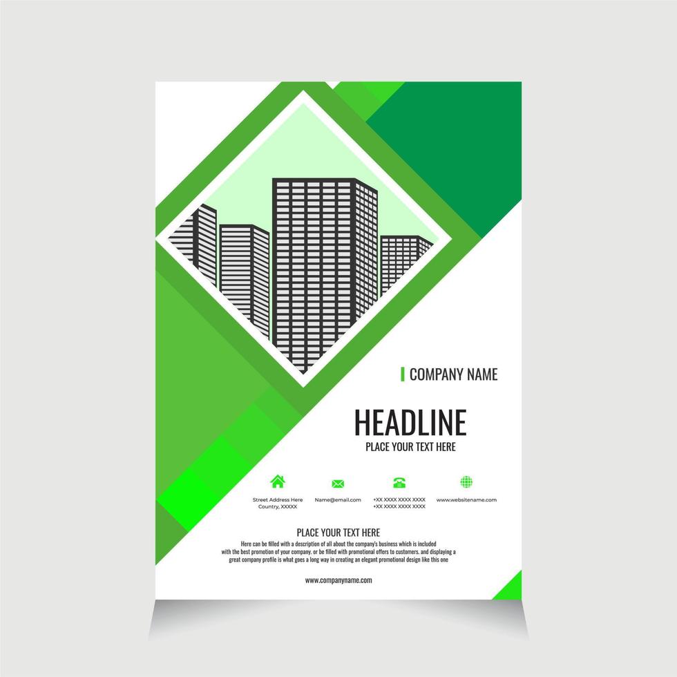 plantilla de volante corporativo para folleto de promoción, folleto de folleto de negocios corporativos diseño de portada de folleto fondo de diseño - bienes raíces vector
