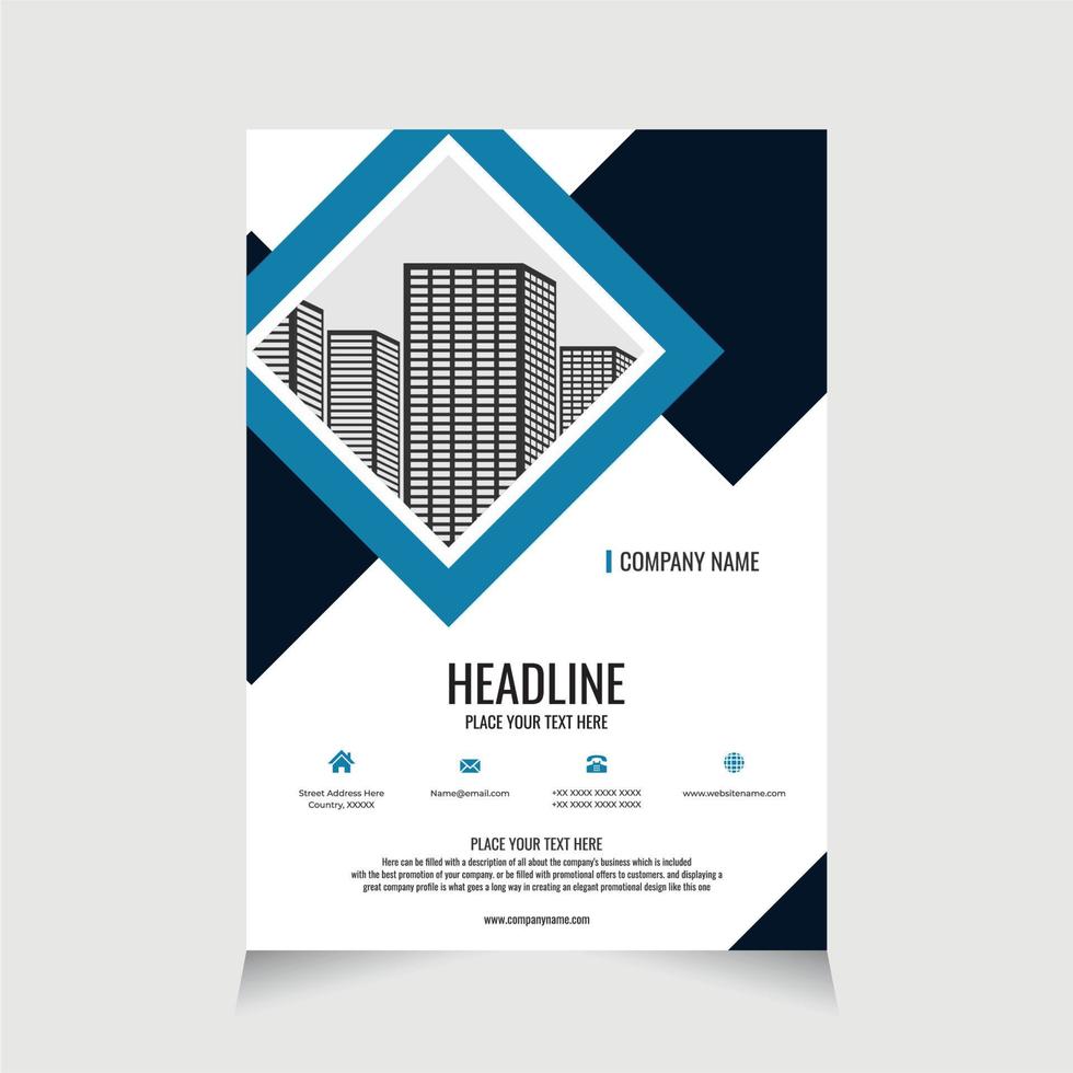 Flyer template corporate for promotion brochure, Corporate Business Flyer brochure poster pamphlet cover design layout background - Real Estate vector