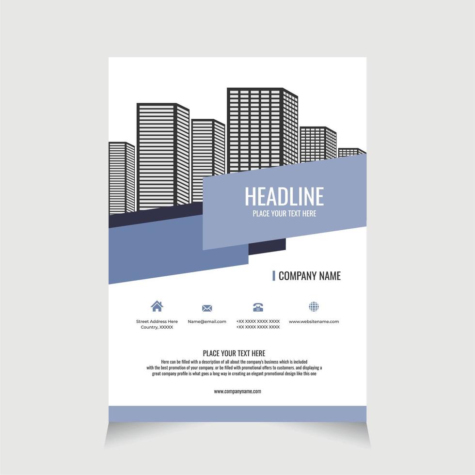 Flyer template corporate for promotion brochure, Corporate Business Flyer brochure poster pamphlet cover design layout background - Real Estate vector
