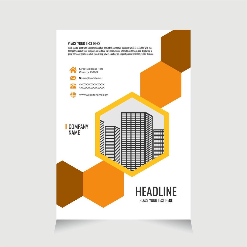 Flyer template corporate for promotion brochure, Corporate Business Flyer brochure poster pamphlet cover design layout background - Real Estate vector