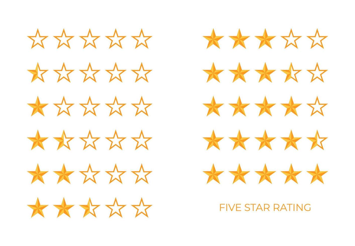 Rating, review, product rating, five-star collection. five star rating vector