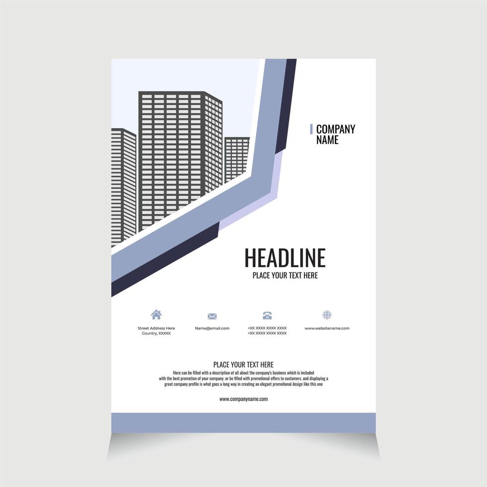 Flyer template corporate for promotion brochure, Corporate Business Flyer brochure poster pamphlet cover design layout background - Real Estate vector