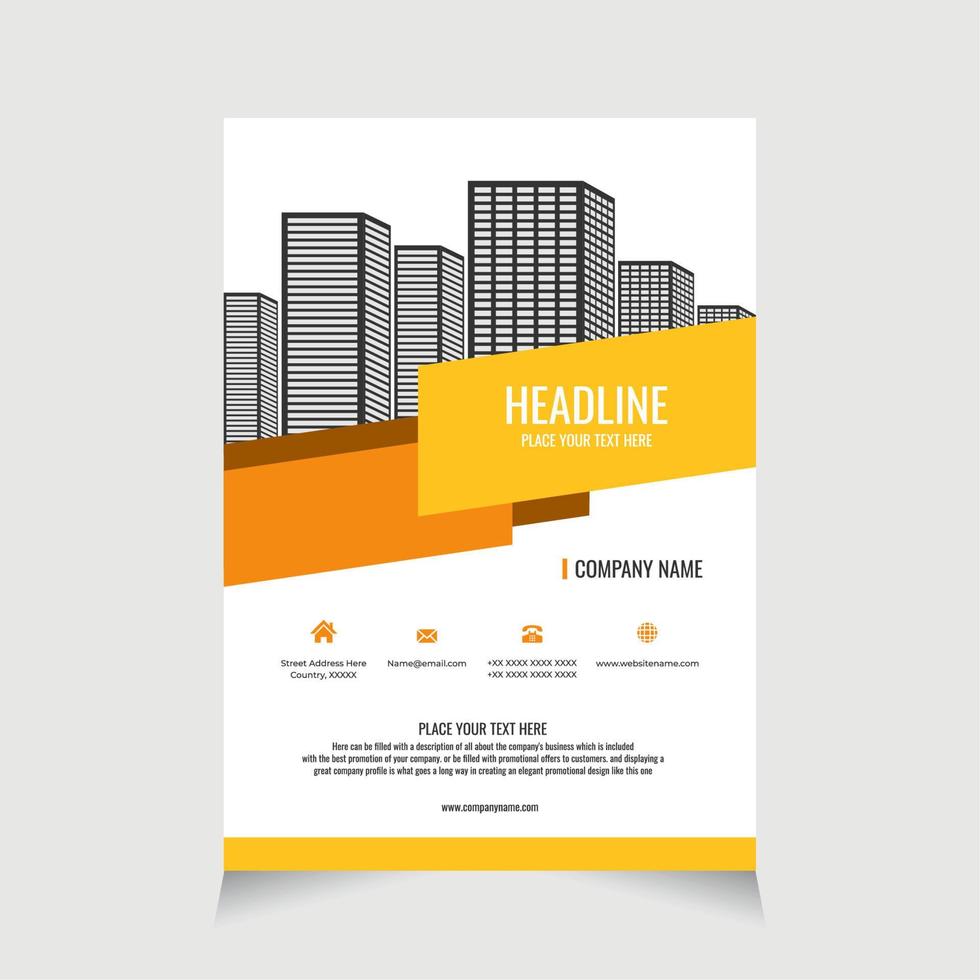 Flyer template corporate for promotion brochure, Corporate Business Flyer brochure poster pamphlet cover design layout background - Real Estate vector