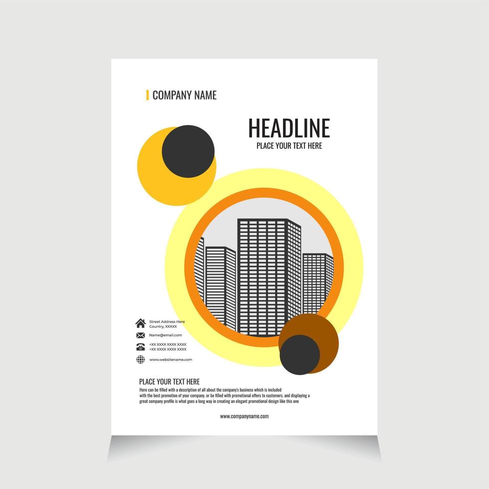Flyer template corporate for promotion brochure, Corporate Business Flyer brochure poster pamphlet cover design layout background - Real Estate vector
