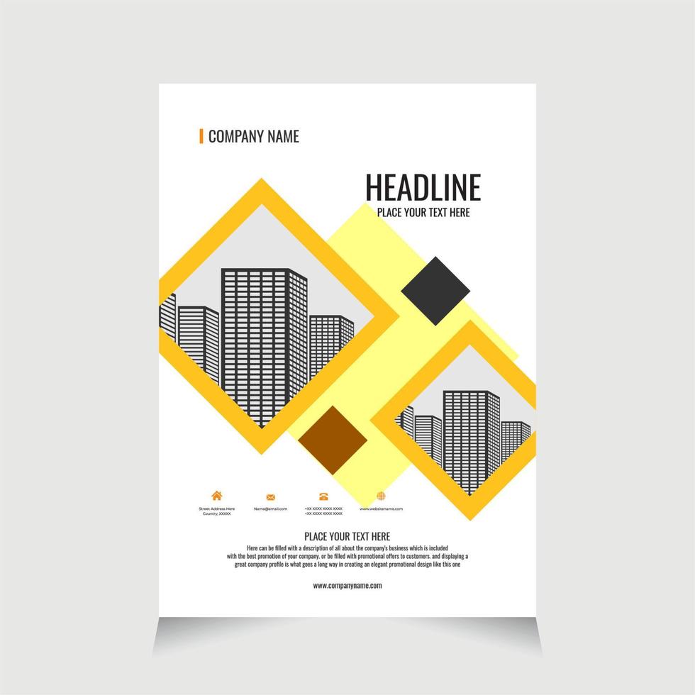 Flyer template corporate for promotion brochure, Corporate Business Flyer brochure poster pamphlet cover design layout background - Real Estate vector