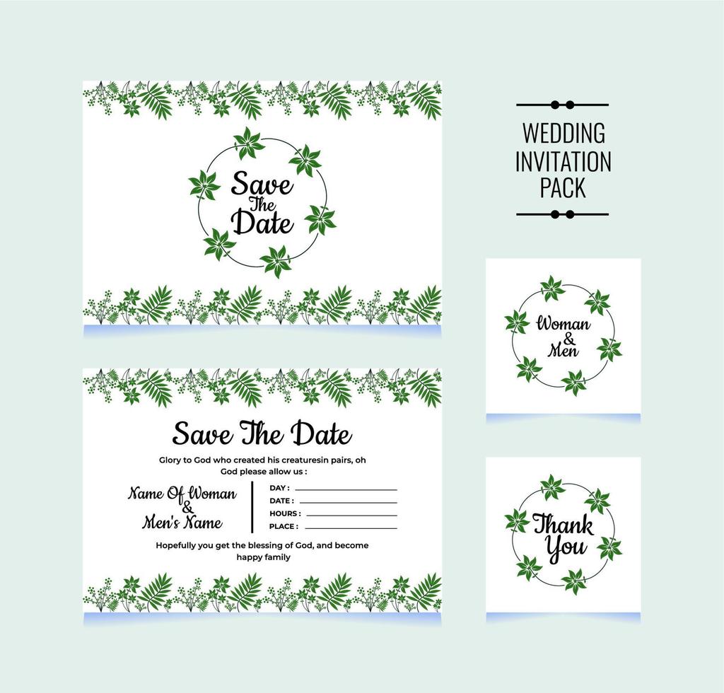 flower wedding invitation card elegant save the date vector
