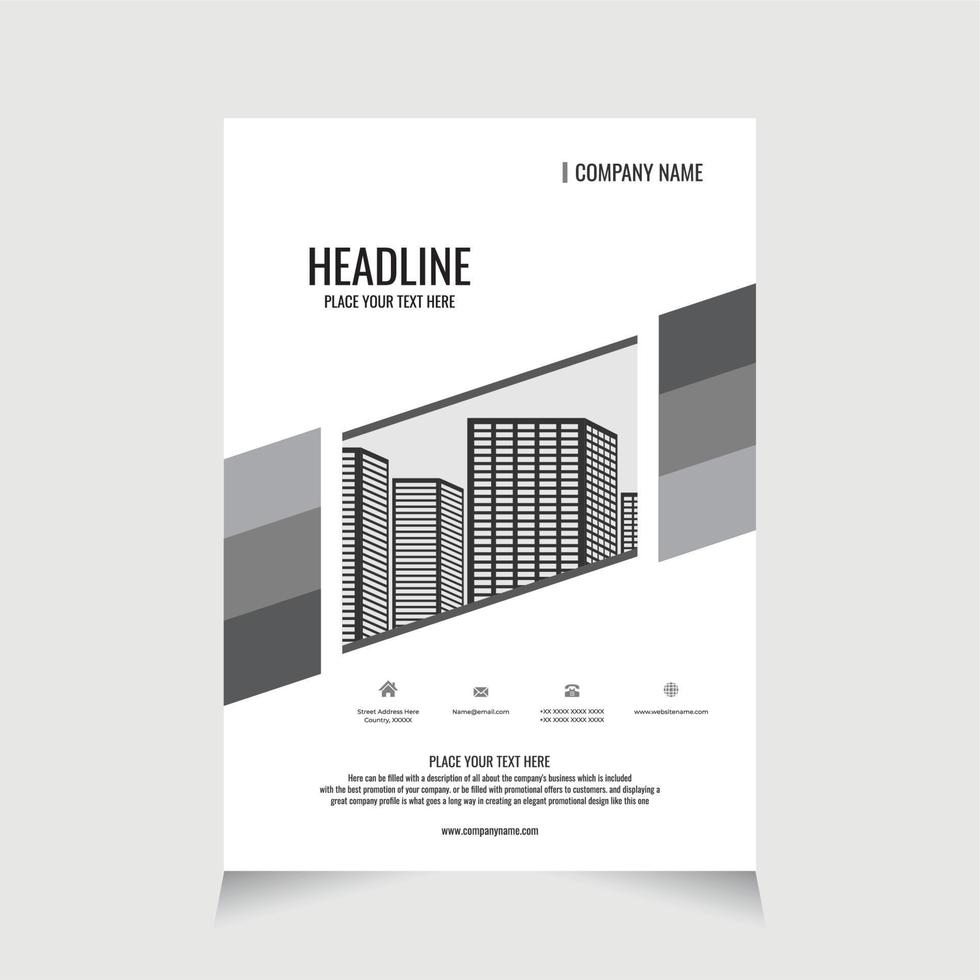 Flyer template corporate for promotion brochure, Corporate Business Flyer brochure poster pamphlet cover design layout background - Real Estate vector