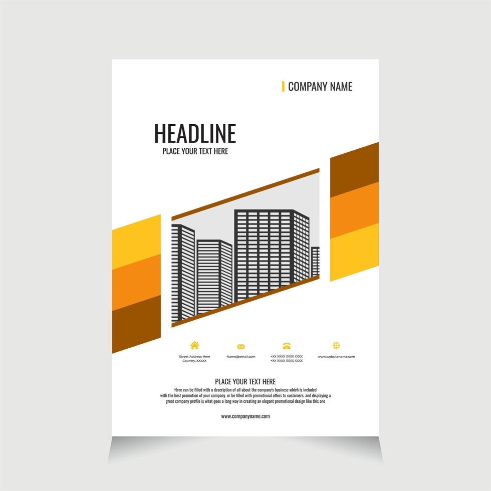 Flyer template corporate for promotion brochure, Corporate Business Flyer brochure poster pamphlet cover design layout background - Real Estate vector