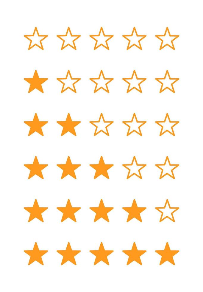 Rating, review, product rating, five-star collection. five star rating vector