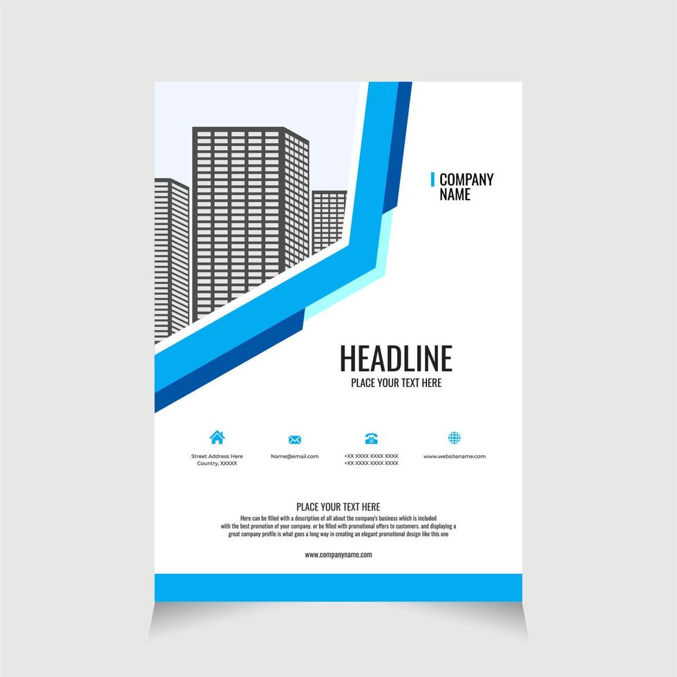 Flyer template corporate for promotion brochure, Corporate Business Flyer brochure poster pamphlet cover design layout background - Real Estate vector