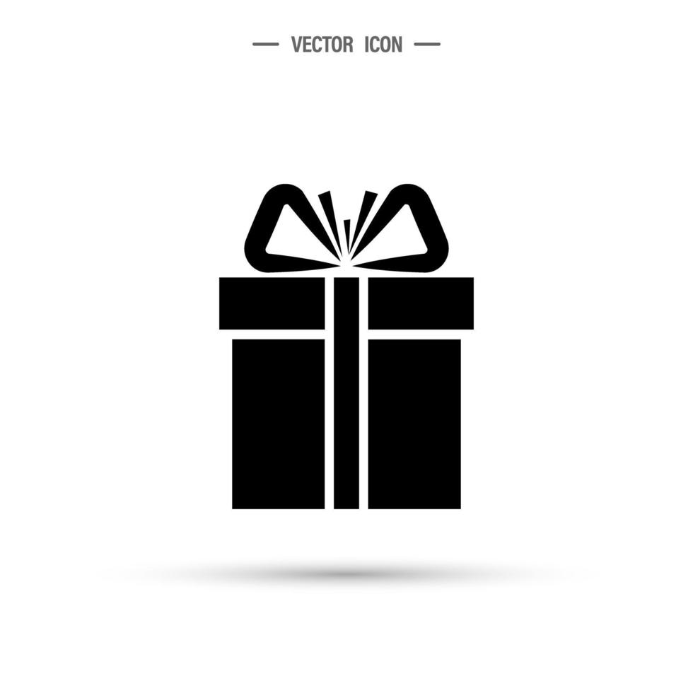 Gift box with ribbon flat icon. Gift concept. Vector illustration isolated on white background
