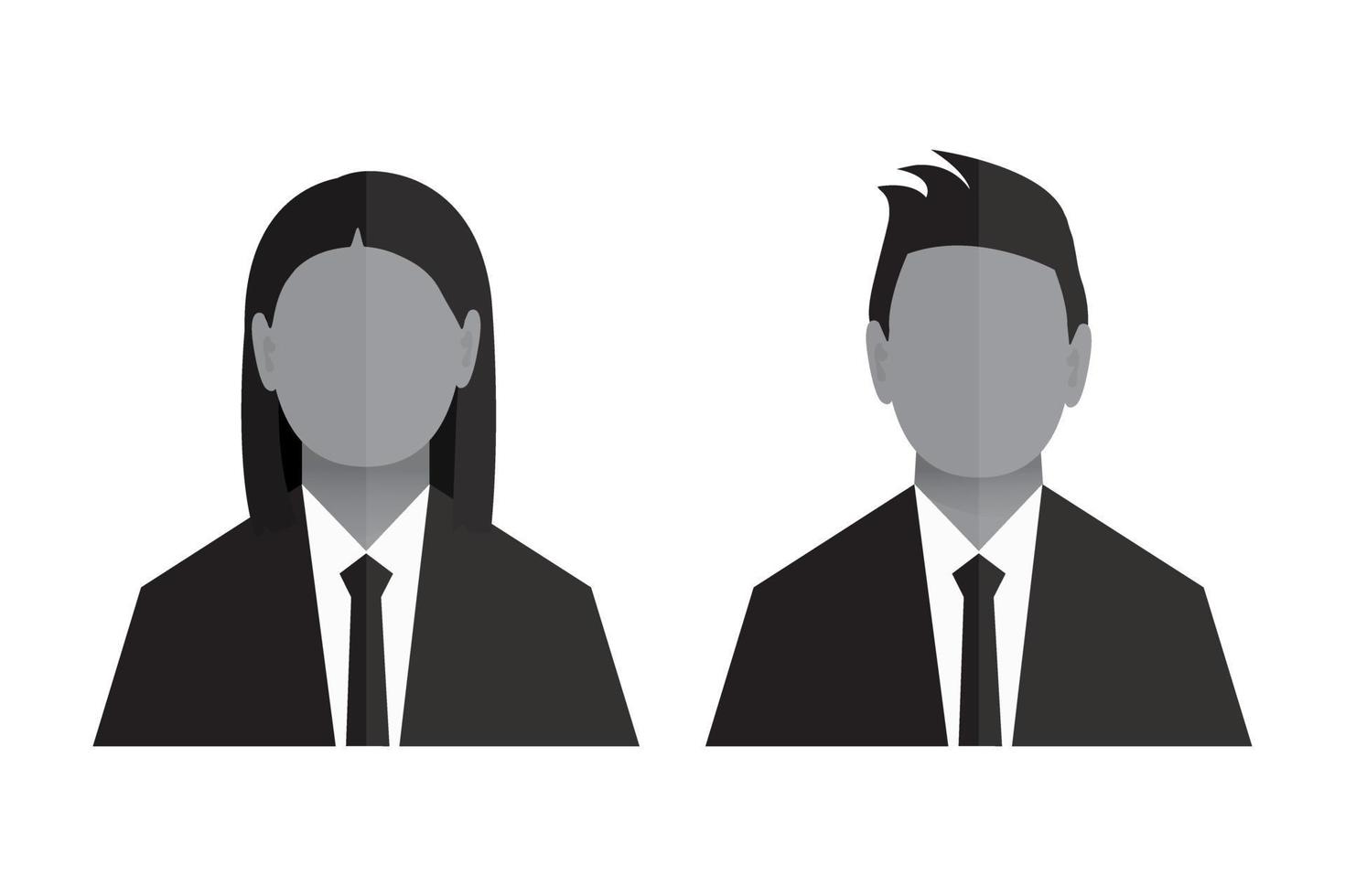 Business person man, woman icon. Suits women and men. Isolated vector illustration.