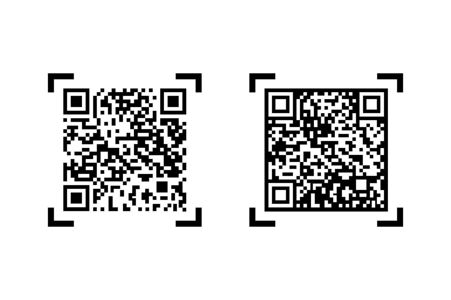 icono de vector de código qr. ejemplo de código qr para escaneo de teléfonos inteligentes. ilustración vectorial aislada.