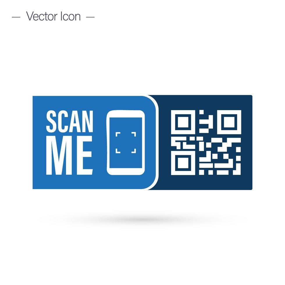 Qr code for payment. QR code for smartphone. Isolated vector illustration. Inscription scan me with smartphone icon