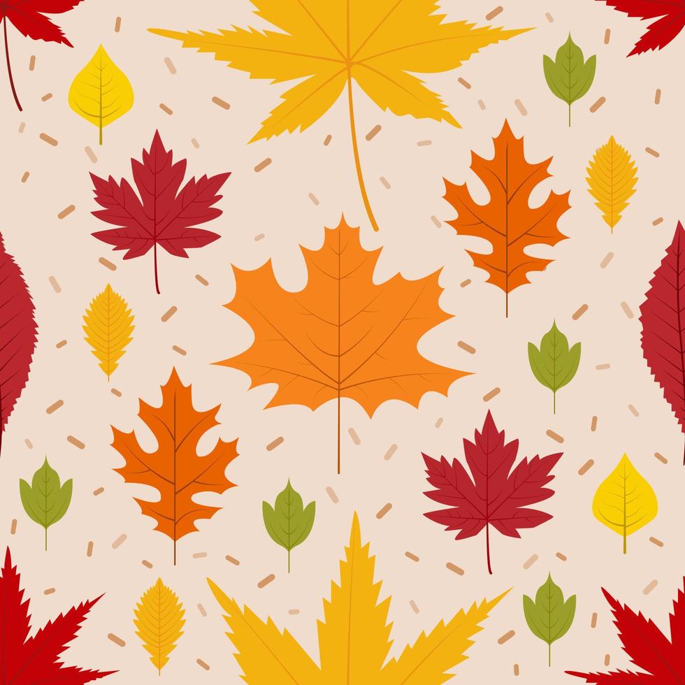 Autumn leaves seamless pattern. Autumn concept background. Vector design