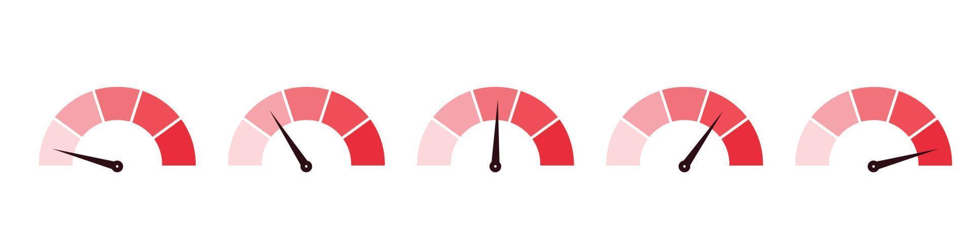 Red love meter for saint valentine's day. Romance scale indicator with level attraction heart. Vector isolated illustration