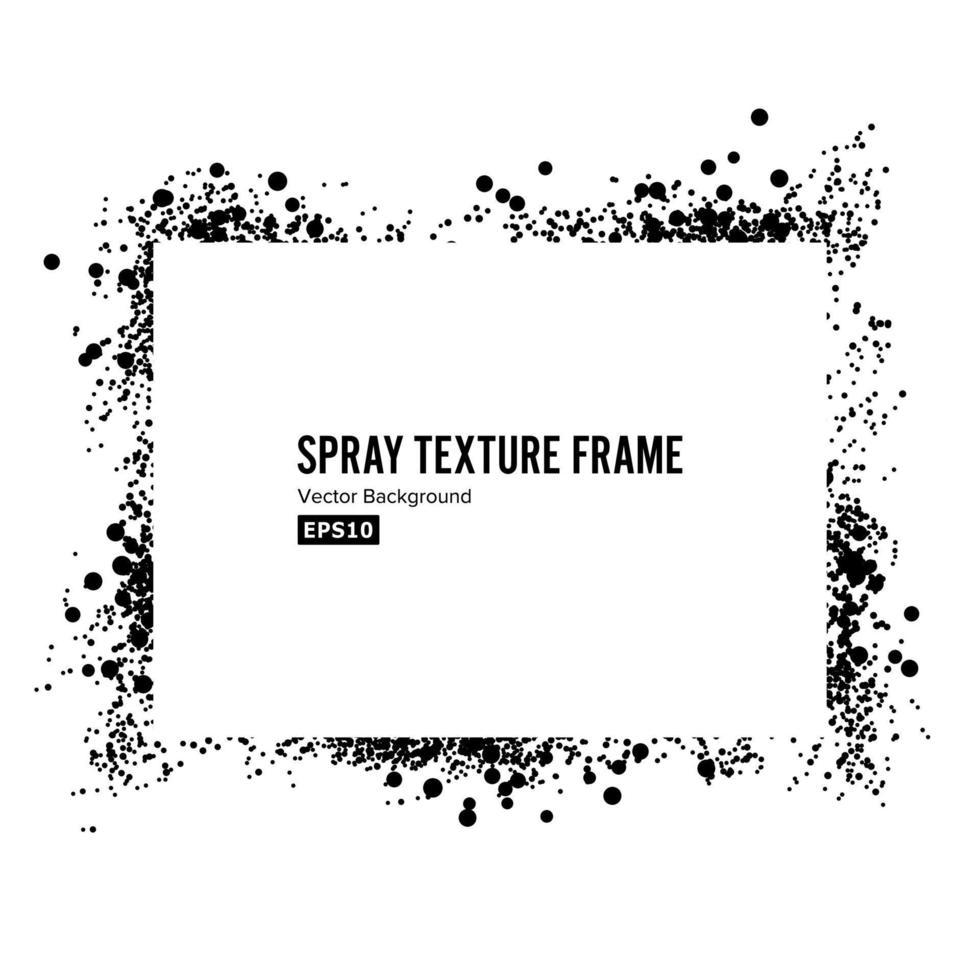 Spray Texture Frame Vector. Dirty Paint Grunge Frame For Banner vector