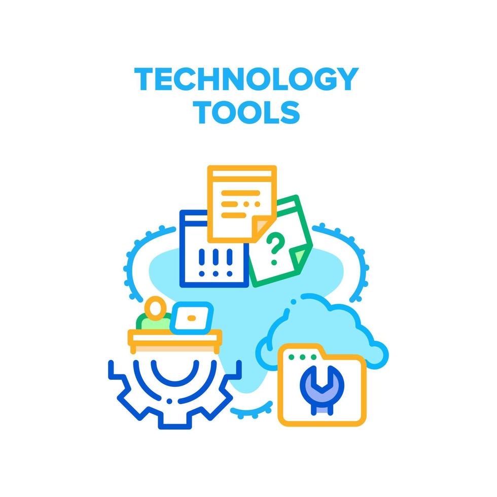 Technology Tools Vector Concept Color Illustration