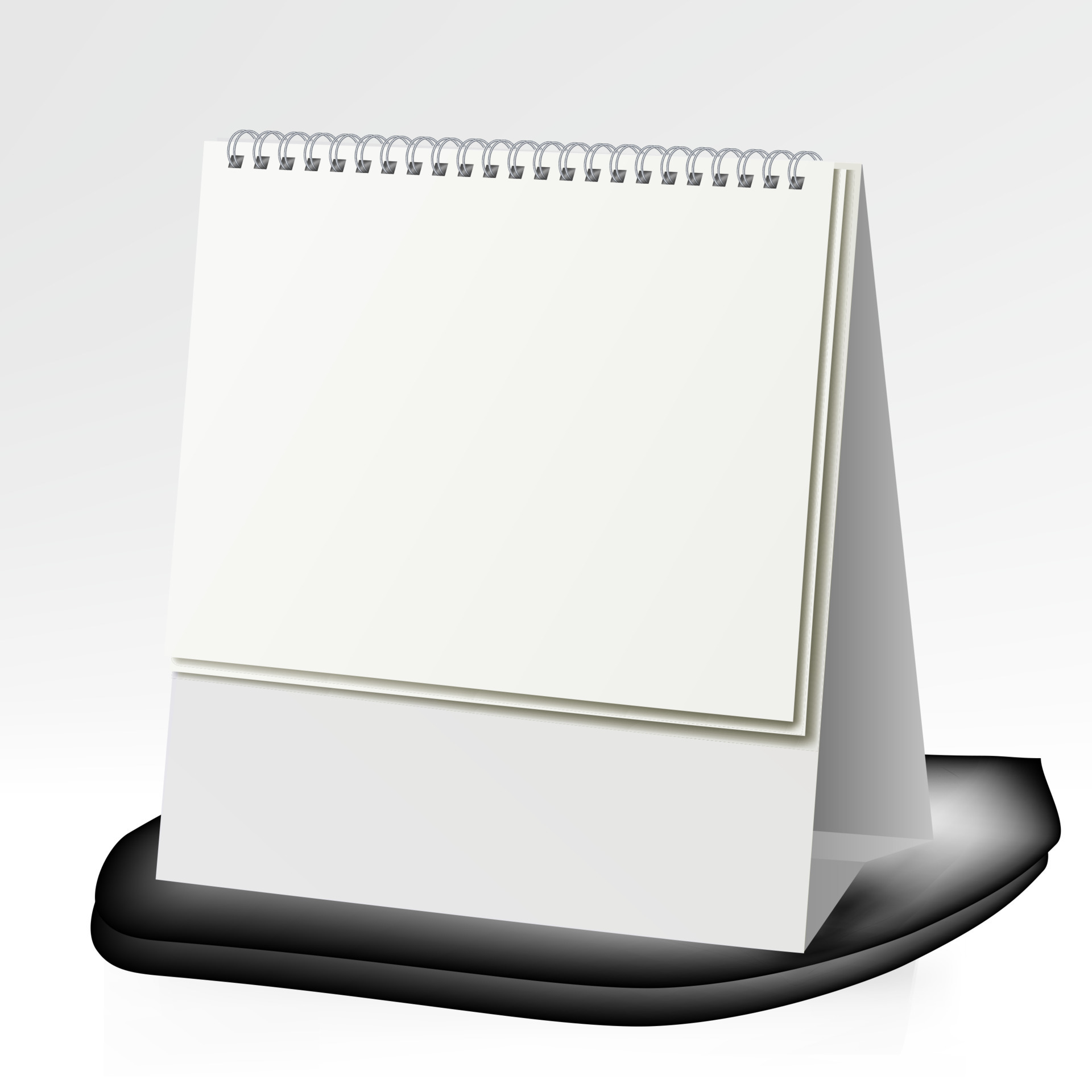 Spiral Calendar Vector. Table Blank Stand Holder For Menu, Paper
