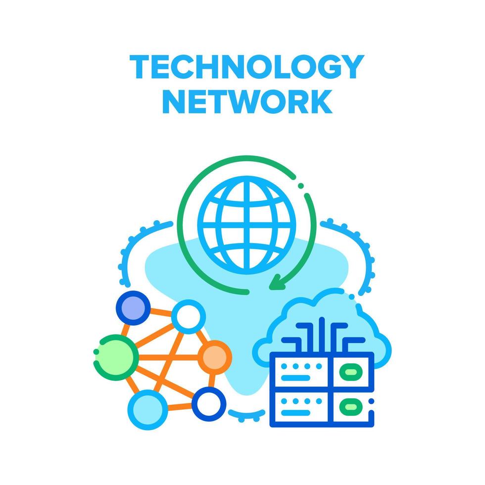 Global Technology Network Vector Concept Color