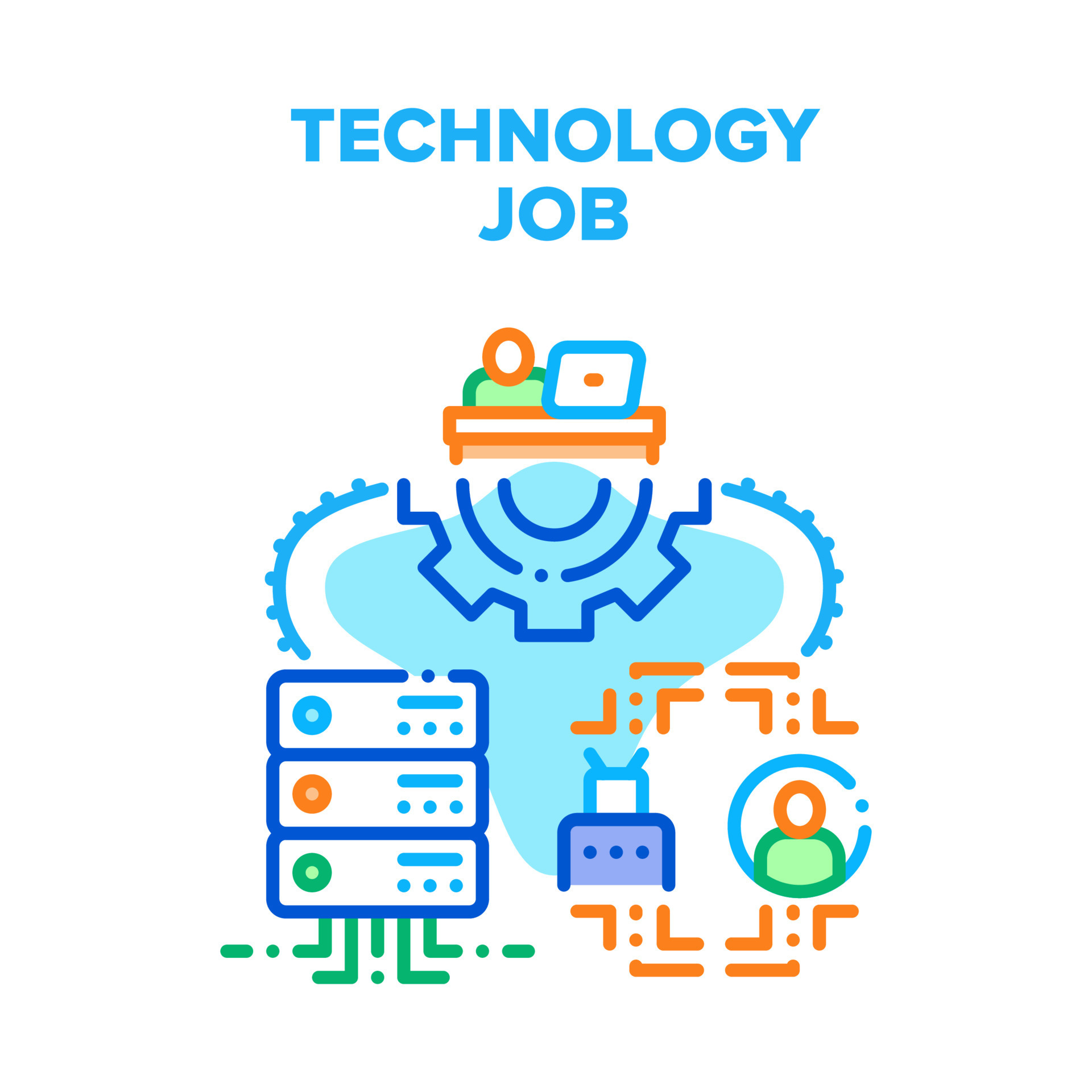 Technology Job Vector Concept Color Illustration 17441905 Vector Art at