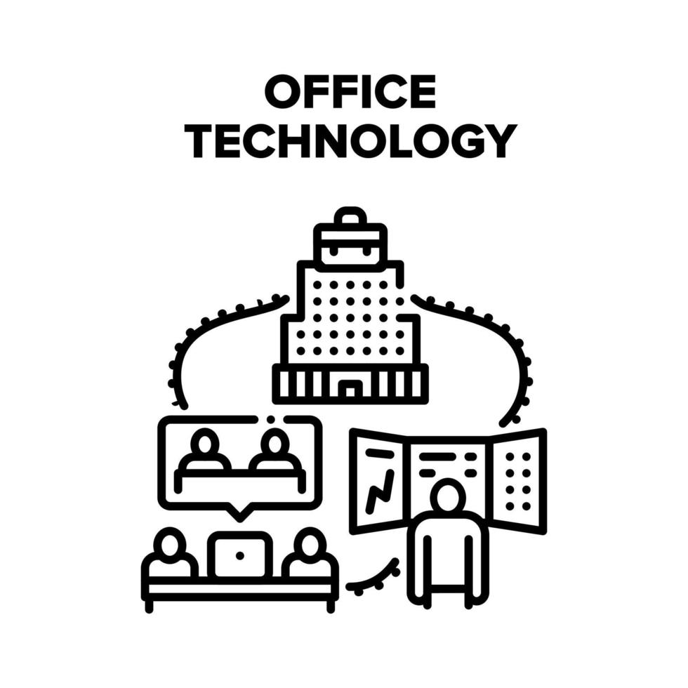 concepto de vector de tecnología digital de oficina