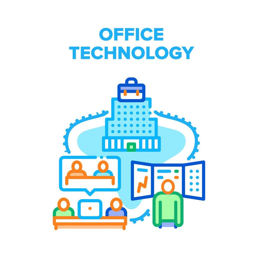 Office Digital Technology Vector Concept Color