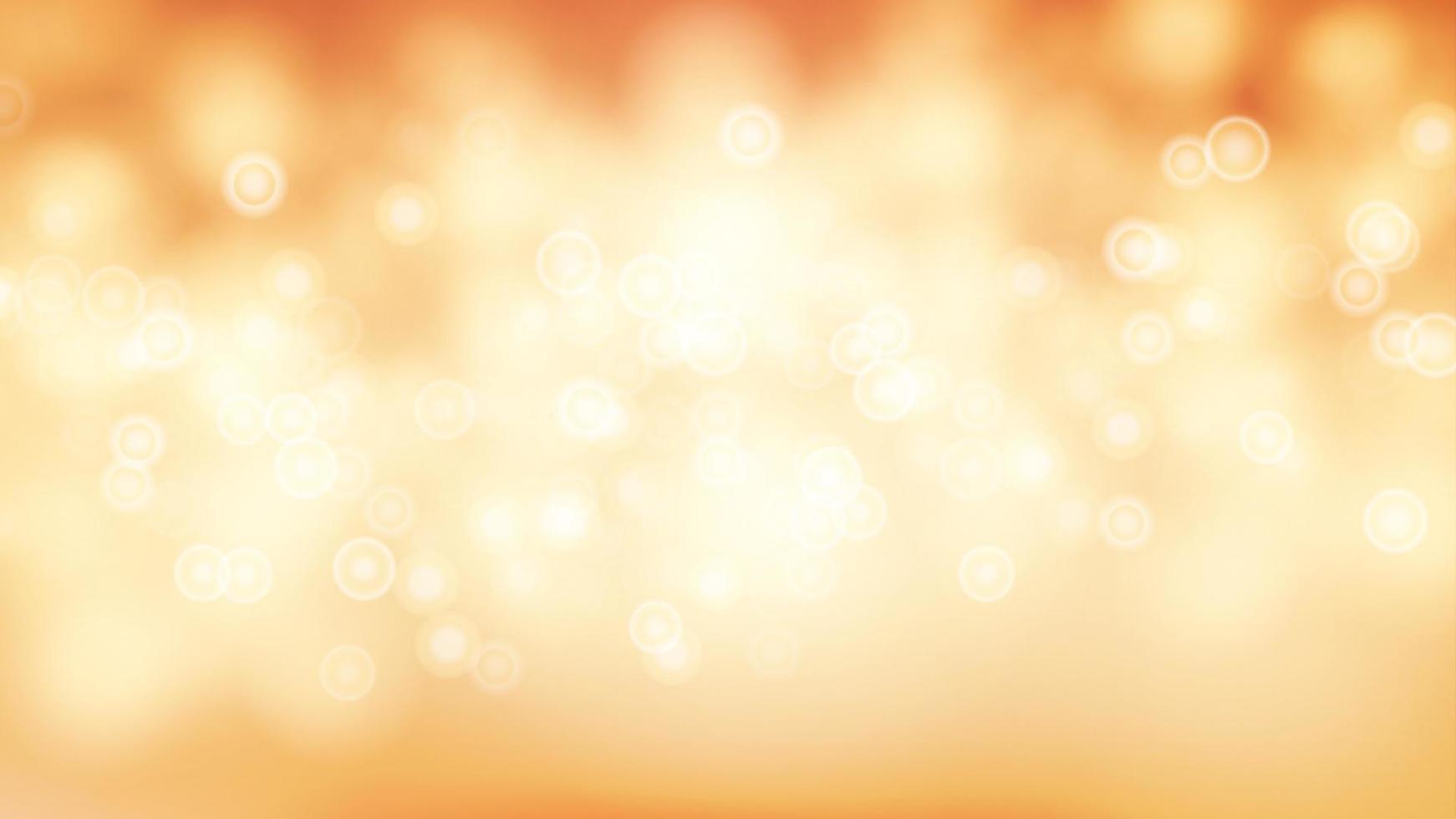 Orange Sweet Bokeh Out Of Focus Background Vector. Abstract Lights On Gold Bokeh Blurred Background. vector