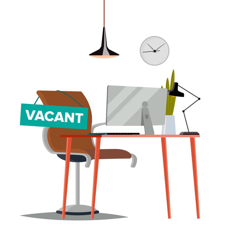 Vacancy Concept Vector. Office Chair. Vacancy Sign. Business HR Hiring. Sign Vacancy. Searching Professional Staff Work. Flat Isolated Illustration vector