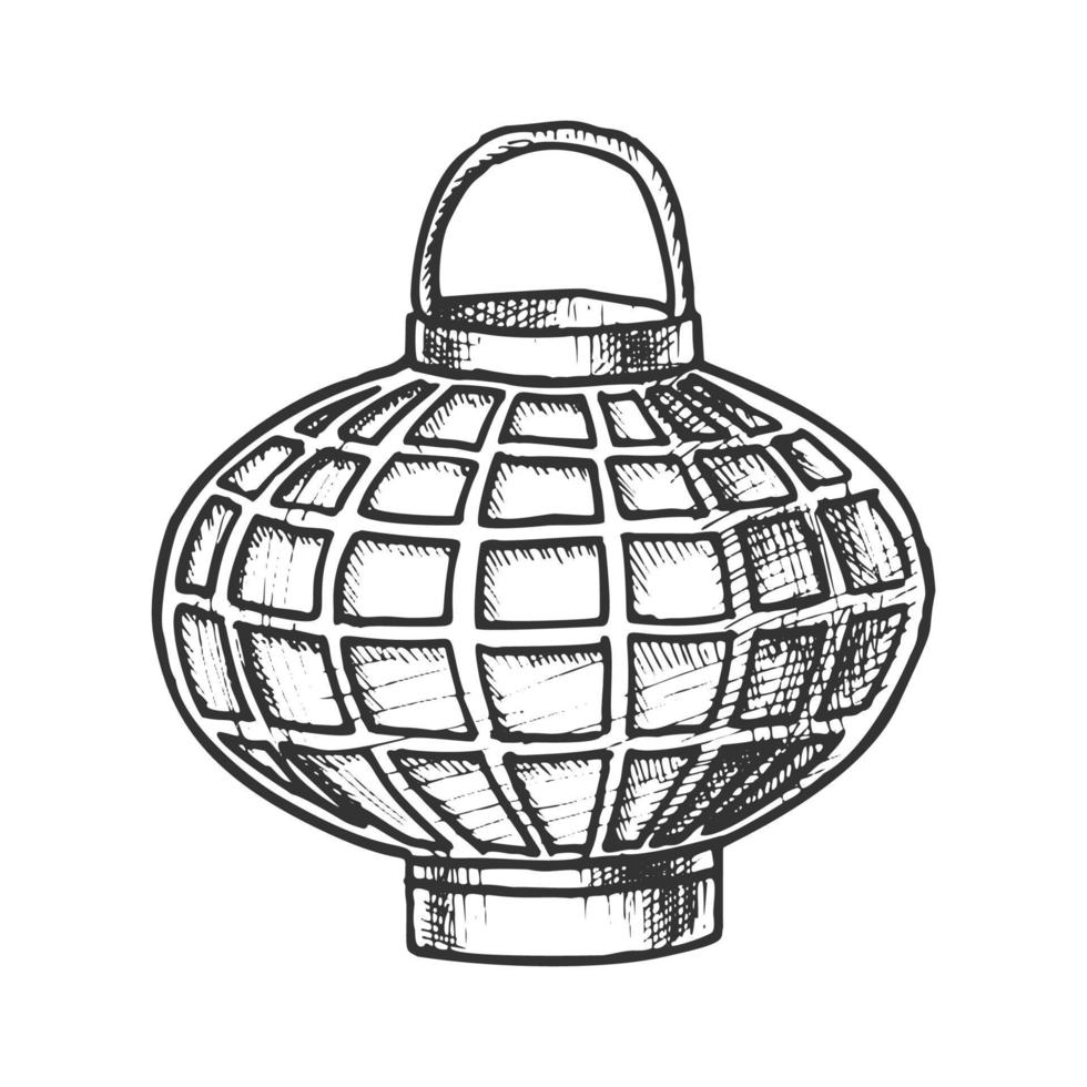 Chinese Lantern Traditional Decoration Ink Vector