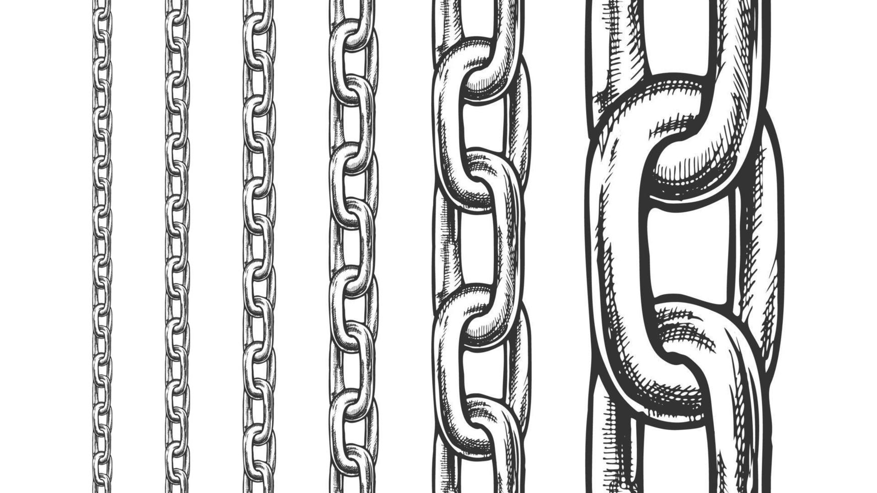 Iron Chain Seamless Pattern In Different Scale Vector