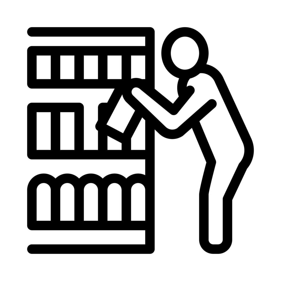 Man Choose Products Icon Vector Outline Illustration