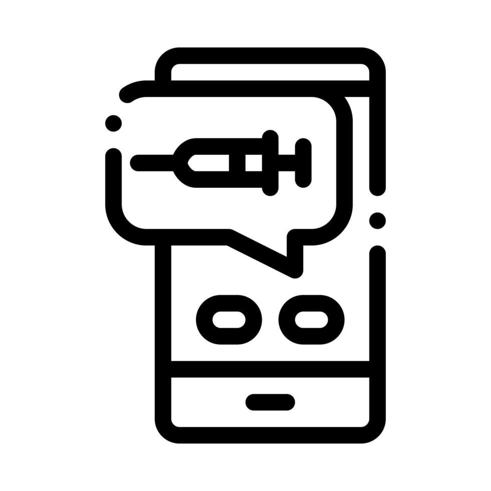 Injection Mobile App Icon Vector Outline Illustration