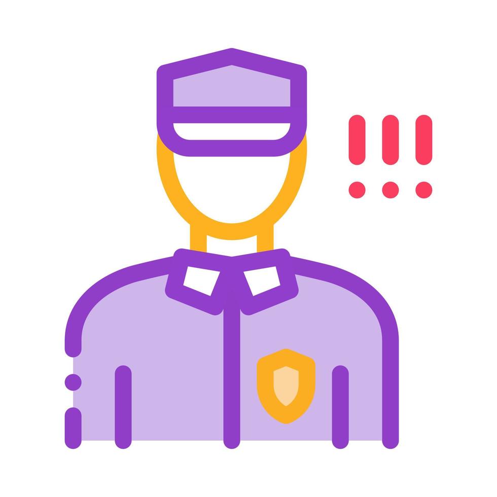 Policeman Control Security Icon Vector Outline Illustration